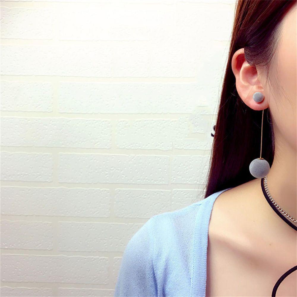 Bông Tai Dáng Dài Đính Bóng Lông Xinh Xắn Thời Trang Cho Nữ