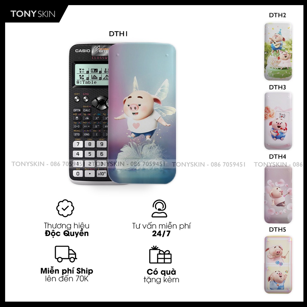 Skin dán máy tính CASIO In Hình Heo Dễ Thương Bộ 1 (Casio 570 / Casio 570-2nd/ Casio 580 /Vinacal..) dthb1