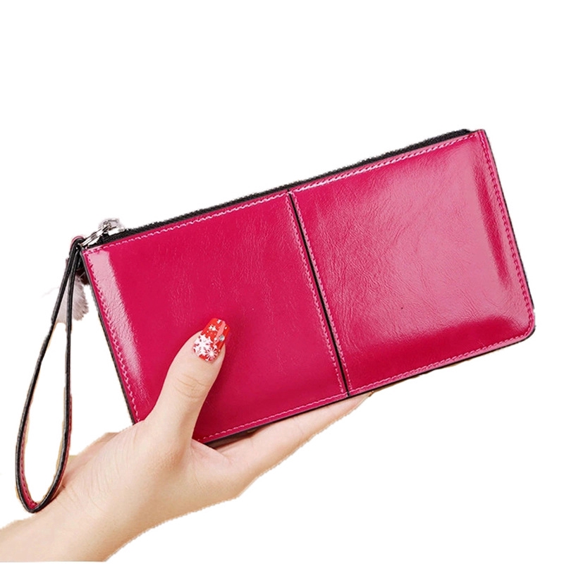 VERSDO  Women Forever Young Splicing Leather PU Wallets Long Zipper Clutch Long Purse