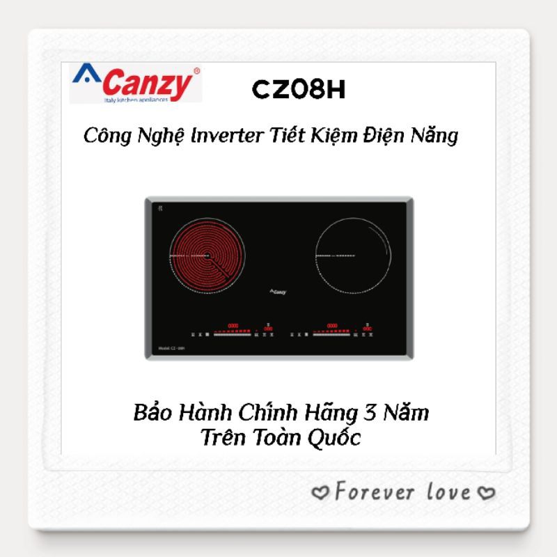 [Mã 267ELSALE hoàn 7% đơn 300K] Bếp Điện Từ Inverter Canzy 08H ( 1 Từ + 1 Hồng Ngoại)