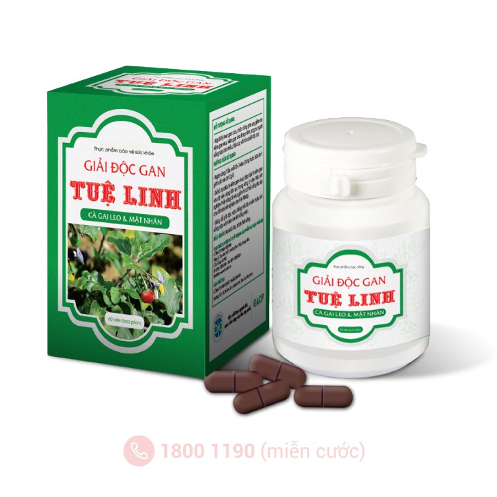 ✅Giải Độc Gan Tuệ Linh [Chính hãng] Giải độc gan, hạ men gan, hỗ trợ viêm gan virus, xơ gan - Hộp 60 viên