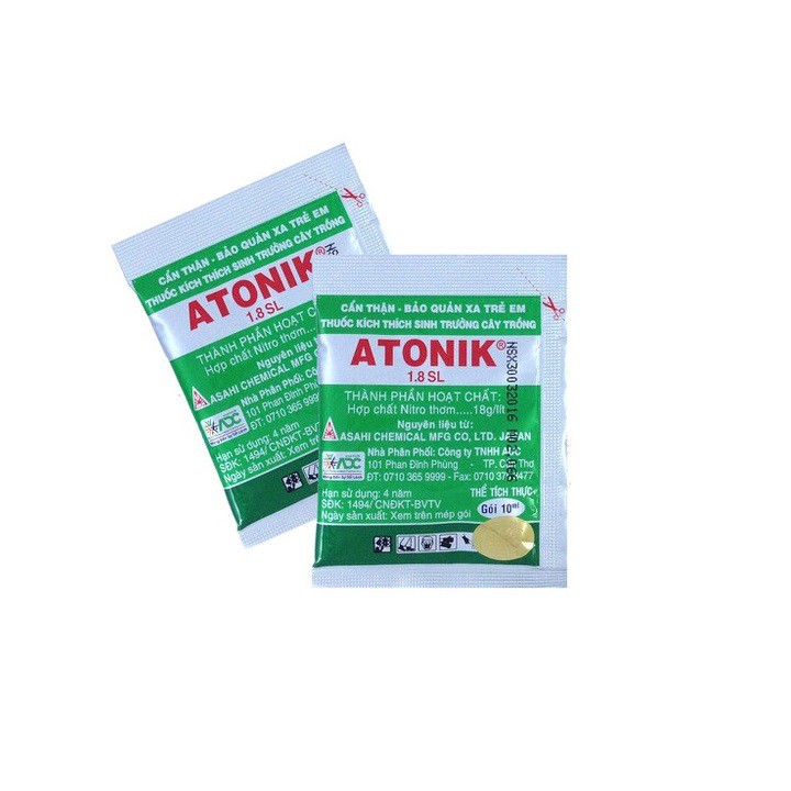 PHÂN BÓN LÁ KÍCH THÍCH SINH TRƯỞNG CÂY TRỒNG ATONIK 1.8 SL gói 10ml