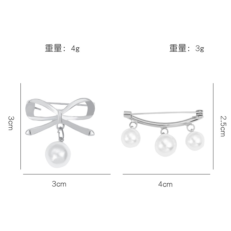 Ghim Cài Áo Hình Nơ Đính Ngọc Trai Thời Trang