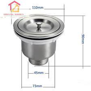 BỘ XẢ CHẬU,BỒN RỬA CHÉN BÁT ĐÔI (2 HỘC) INOX 304 phi 110