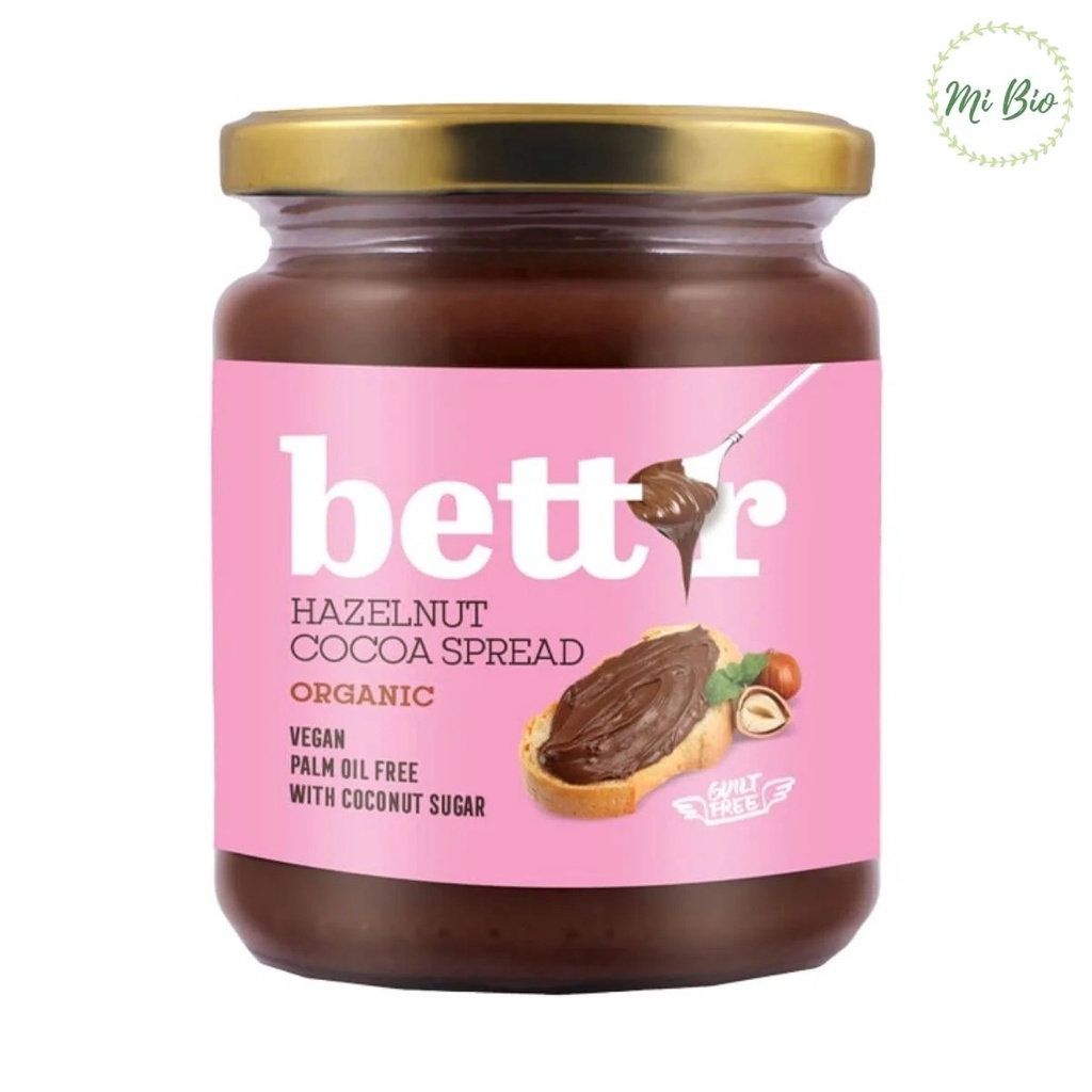 Bơ cacao và hạt phỉ hữu cơ 250gr - Bettr