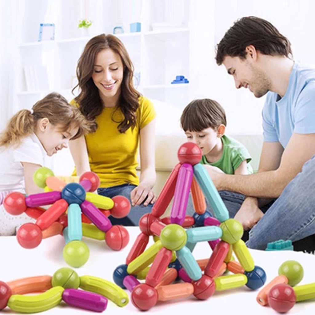 Bộ xếp hình nam châm - Đồ chơi nam châm xếp hình thông minh cho bé hàng loại 1 64 chi tiết SIMBA-SHOP