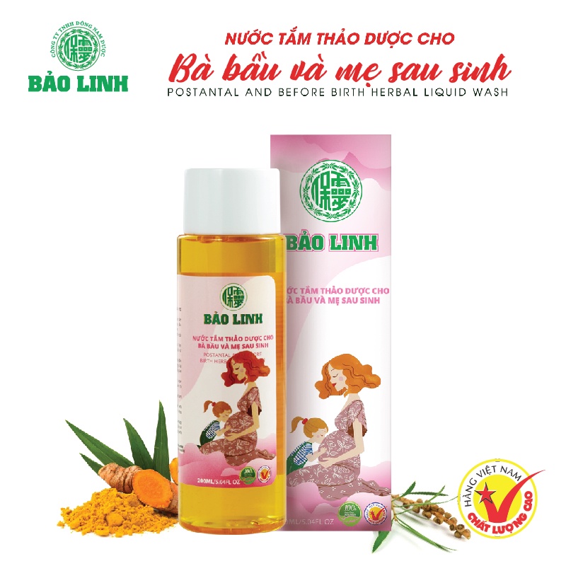 Nước Tắm Tinh Dầu Thảo Dược Bảo Linh Cho Bà Bầu, Mẹ Sau Sinh dung tích 200ml và 70ml siêu tiết kiệm