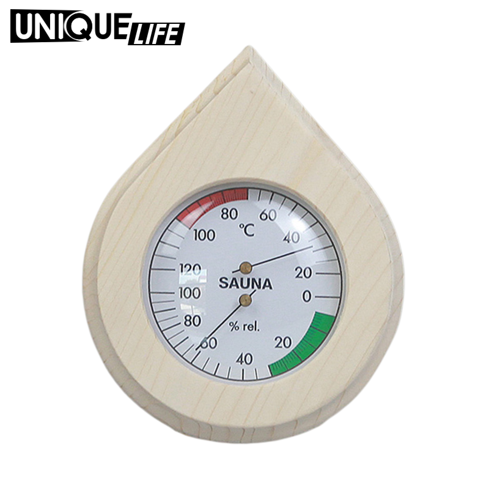 [Unique Life]Wood Grain Sauna Thermometer Hygrometer Digital 2-in1 Sauna Room Durable