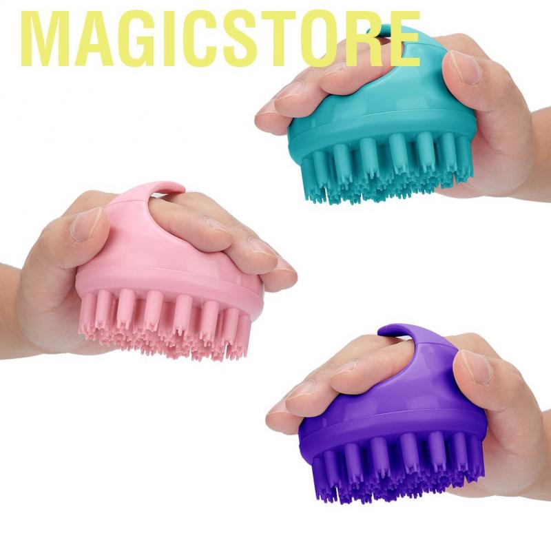 Magicstore Round Shape Handheld Head Scalp Massage Brush Hair Shampoo Washing with Handle