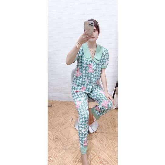 Đồ Bộ Pijama Nữ Lụa Mango Cao Cấp,Tay Ngắn Quần Dài,Chất Vải Mềm Mịn,Siêu Mát MT0422