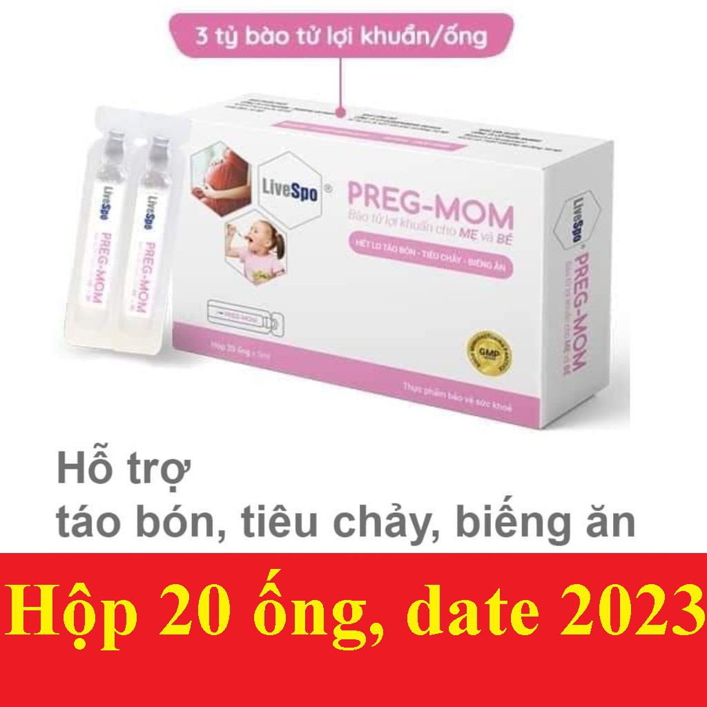 10 ống PREG MOM [ Pregmom ]- Bào Tử Lợi Khuẩn Hỗ Trợ Trẻ Táo Bón , Biếng Ăn, Kém Hấp Thu , Tăng Đề Kháng Cho Bé