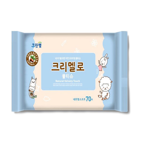 Khăn giấy ướt Hàn Quốc NATURAL SOFT Natural Velvety Touch (70 Tờ)