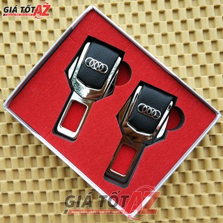 Chốt ngắt cảnh báo thắt đai an toàn xe ô tô - Logo A.U.D.I loại bọc da