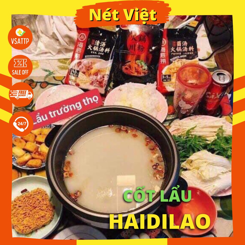 Cốt Lẩu Haidilao Nhiều Vị, Nước Cốt Lẩu Cô Đặc Tiện Dụng 1 Nồi 4-6 Người, Lẩu Thái, Lẩu Nấm