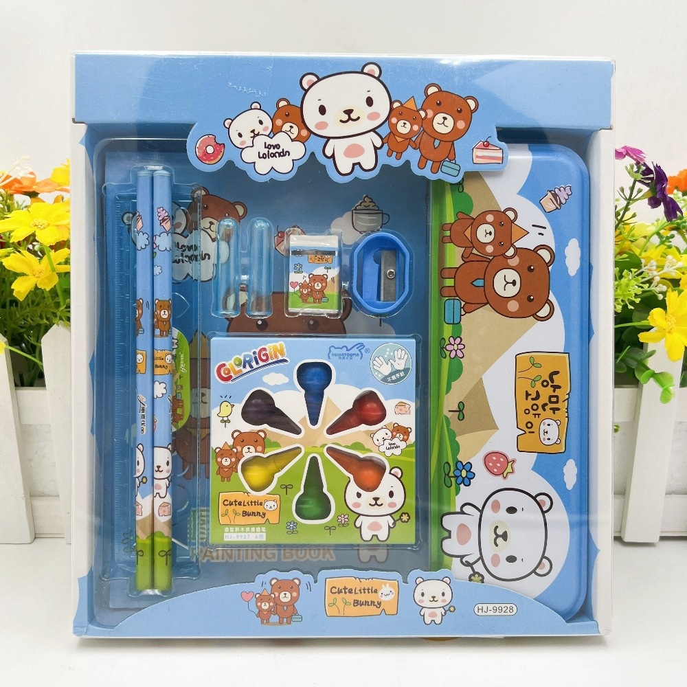 Combo Bộ Dụng Cụ Học Tập Gồm 9 Món Cute Dễ Thương Cho Các Bé