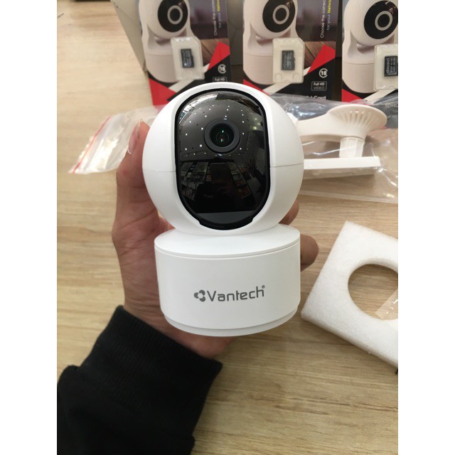 Camera Wifi 4.0MP Trong nhà Vantech 2010C - Đàm thoại 2 chiều - Xoay 360 - Vantech AI 2010C Hỗ trợ thẻ nhớ lên đến 128G