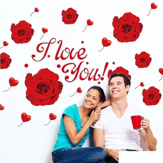 DECAL DÁN TƯỜNG HOA HỒNG NHUNG ILU