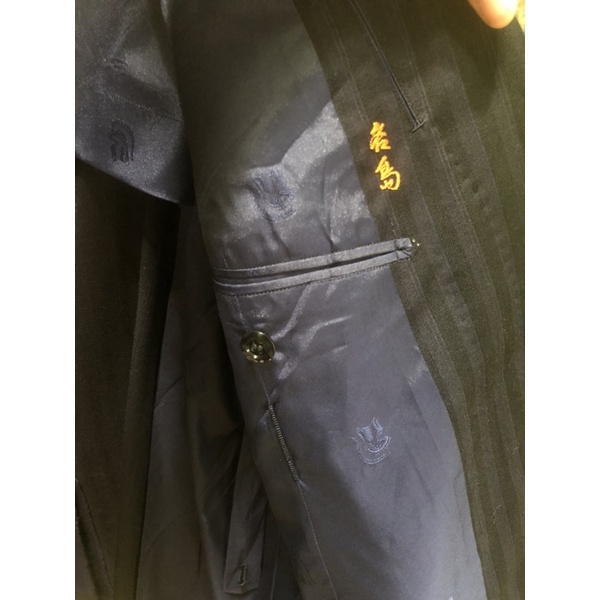 ❣️Áo Vest Blazer Nam Xanh Đen sọc 4 nút Lỗi lỗ bắp tay phải