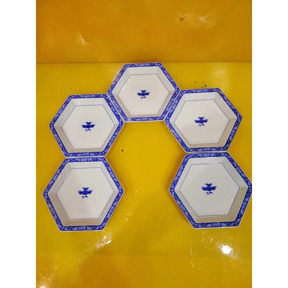 Bộ 5 đĩa sứ Nhật, size 16cm (mã 924)