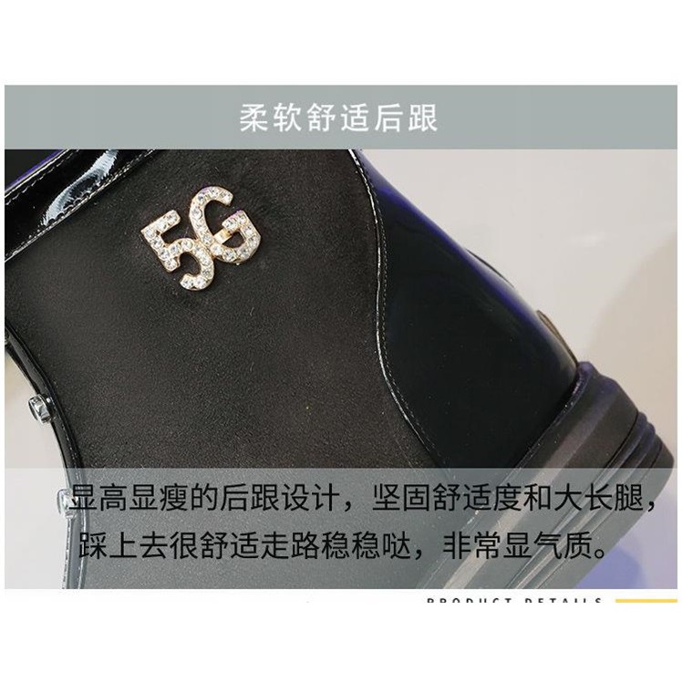 Giày bốt Martin phong cách Hàn Quốc gót thấp 3cm Dây kéo sau đinh tán ❤Da lộn và da thuộc❤