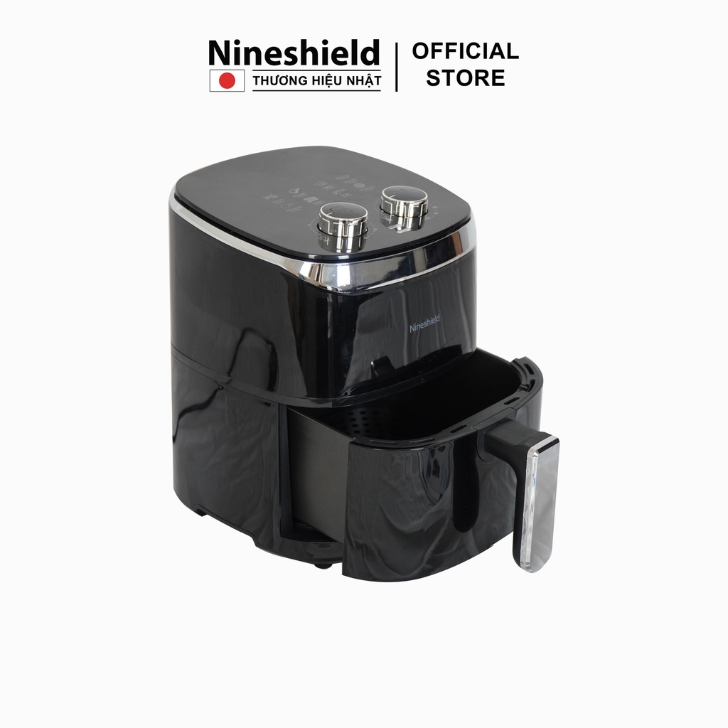 Nồi chiên không dầu Nineshield KB5002M dung tích 8L mặt kính, lòng nồi 5,2L - Nồi chiên đa năng bảo hành 12T