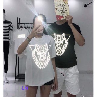 🦊VIDEO ÁO THUN UNISEX PHẢN QUANG ĐẦU SÓI CHẤT COTTON LOẠI