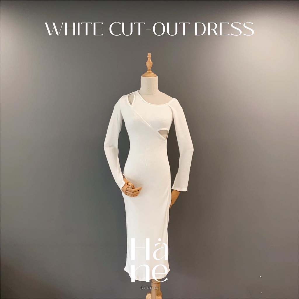 Đầm Cut Out Trắng Nữ Tính