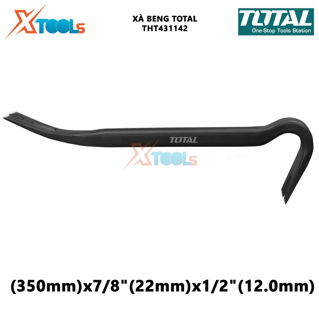 Xà beng TOTAL THT431142 | thanh xà beng kích thước 14&quot;(350mm) x 7/8&quot;(22mm) x 1/2&quot;(12.0mm) [CHÍNH HÃNG] [XTOOLs]