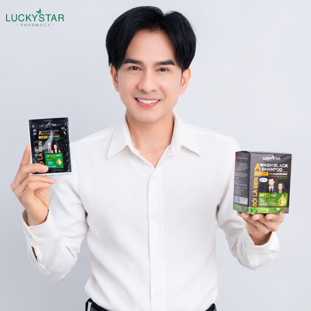 Gội Là Đen Thảo Dược Cao Cấp Lucky Star - Gói*25ml