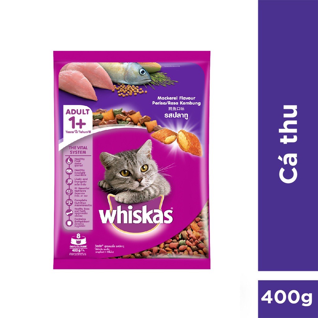 Thức ăn cho mèo lớn whiskas gói 400g