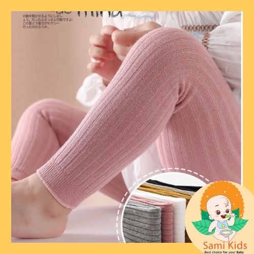 Quần tất cho bé trai bé gái sơ sinh, quần legging len không bàn thu đông cho bé SAMI KIDS