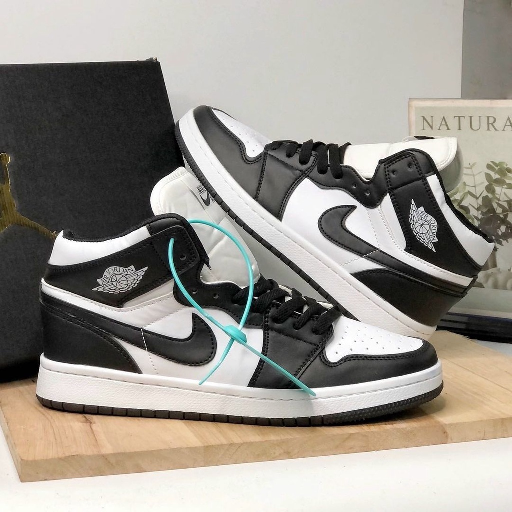 Giày Thời Trang Nam Nữ Cổ Cao Fashion, Giày Thể Thao Nike Jordan 1 JD1 Đen Trắng Da Cao Cấp Full Box Bill Giá Rẻ