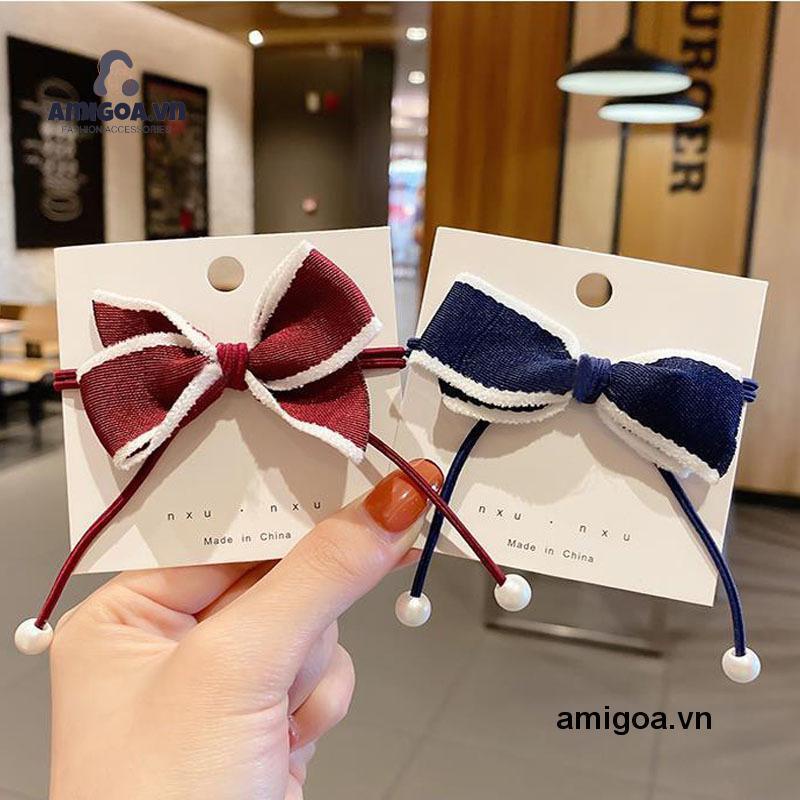 ✨✨Dây Buộc Tóc Đính Nơ Ruy Băng Xinh Xắn Phong Cách Hàn Quốc Thời Trang Cho Nữ