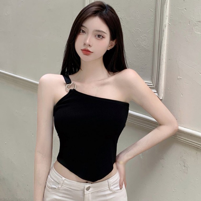 Áo Croptop Áo Tank Top Nữ Áo Thun Không Tay Dáng Ôm Màu Trơn Thoáng Khí Thoải Mái Cho Nữ Áo Croptop Cổ Yếm