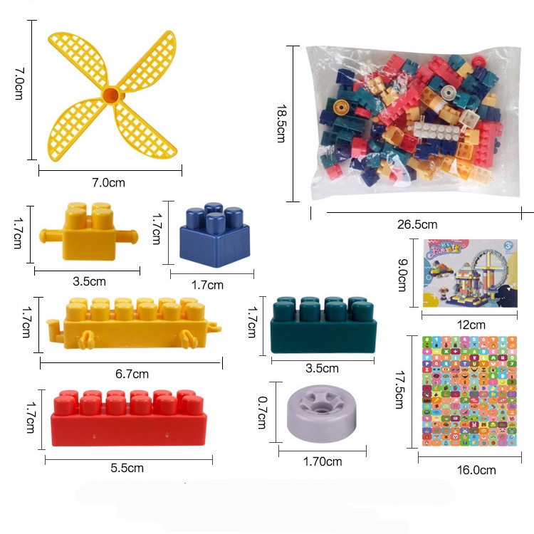 Set 100 khối xây dựng đồ chơi cho bé