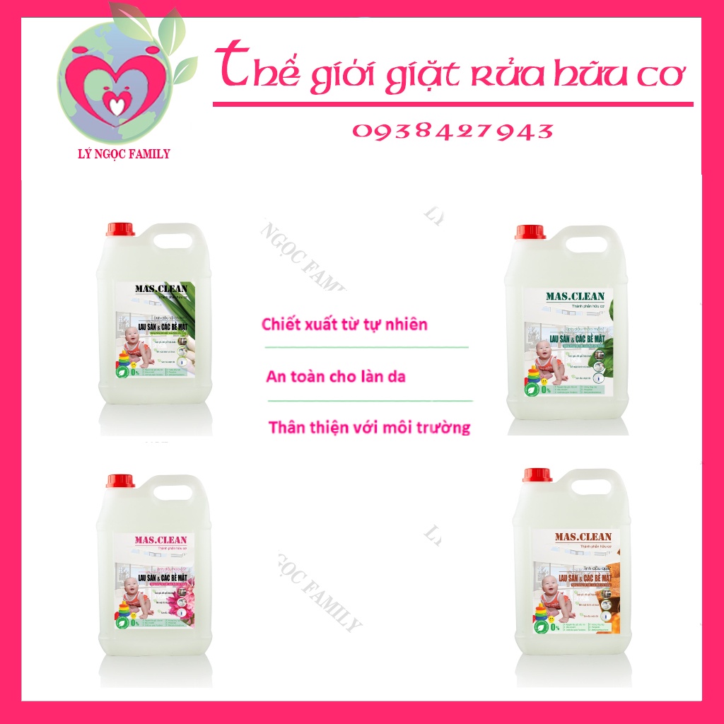 Nước lau sàn hữu cơ MasClean - can 10kg siêu tiết kiệm