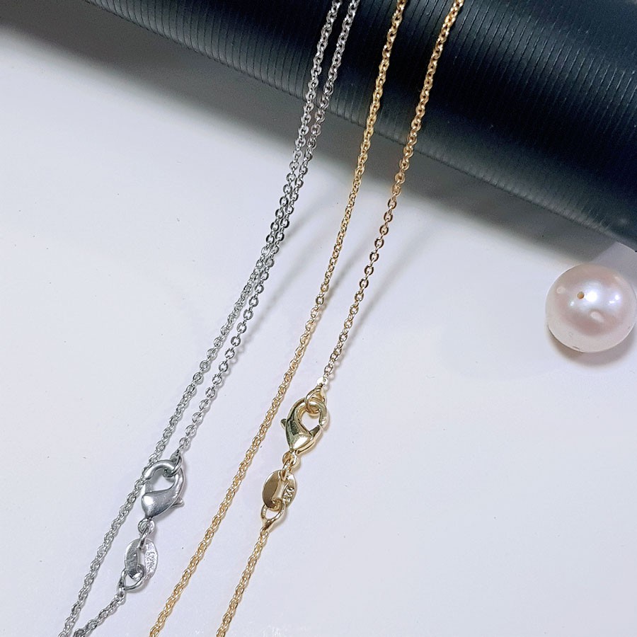 [D12C] Phụ kiện trang sức (DIY) - Dây chuyền mặt khay trống đính hạt nạm đá lấp lánh