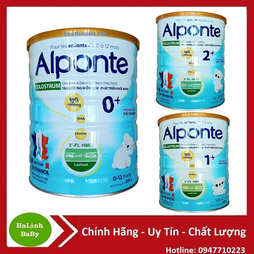 Sữa Alponte Colostrum 0+,1+,2+ 800g Date 2025