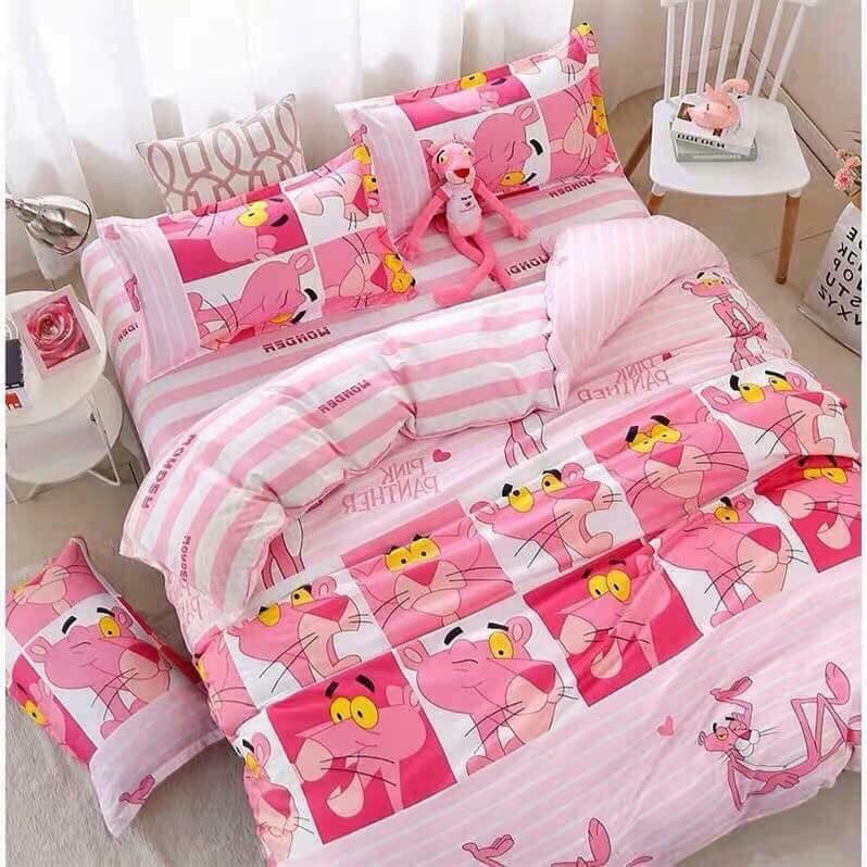 Bộ chăn ga gối coton poly Emmidecor cao cấp mẫu họa tiết xinh xinh