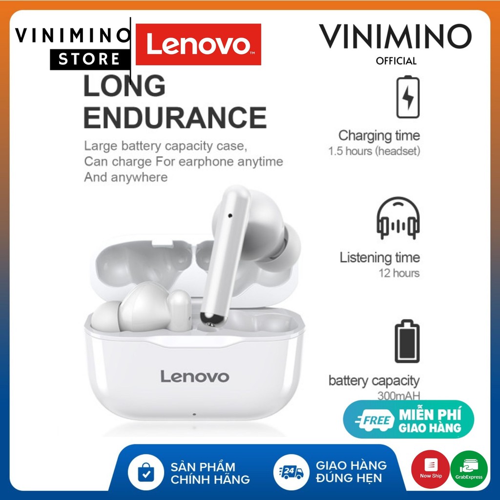 Lenovo LP1 Tai nghe nhét tai không dây Lenovo LivePods LP1 TWS Bluetooth 5.0 - Hàng chính hãng