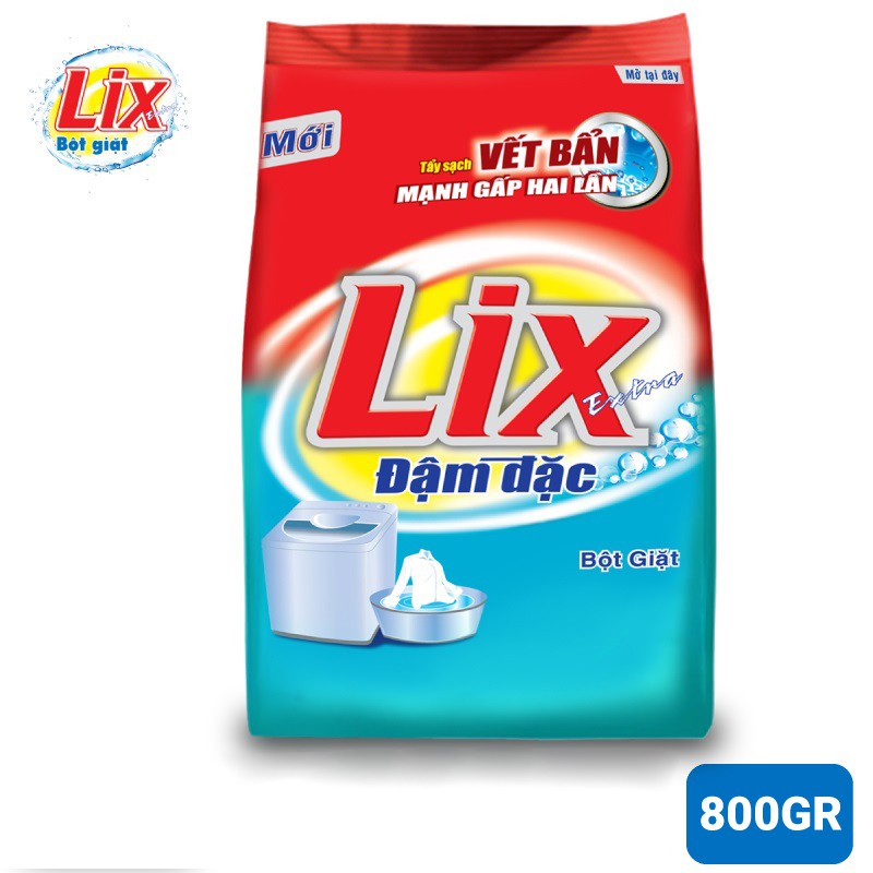 Bột Giặt LIX Extra Đậm Đặc 800G - Tẩy Sạch Vết Bẩn Mạnh Gấp 2 Lần