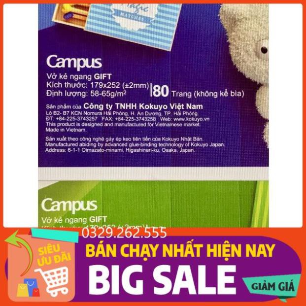 (FreeShip) Vở kẻ ngang Campus 80 trang