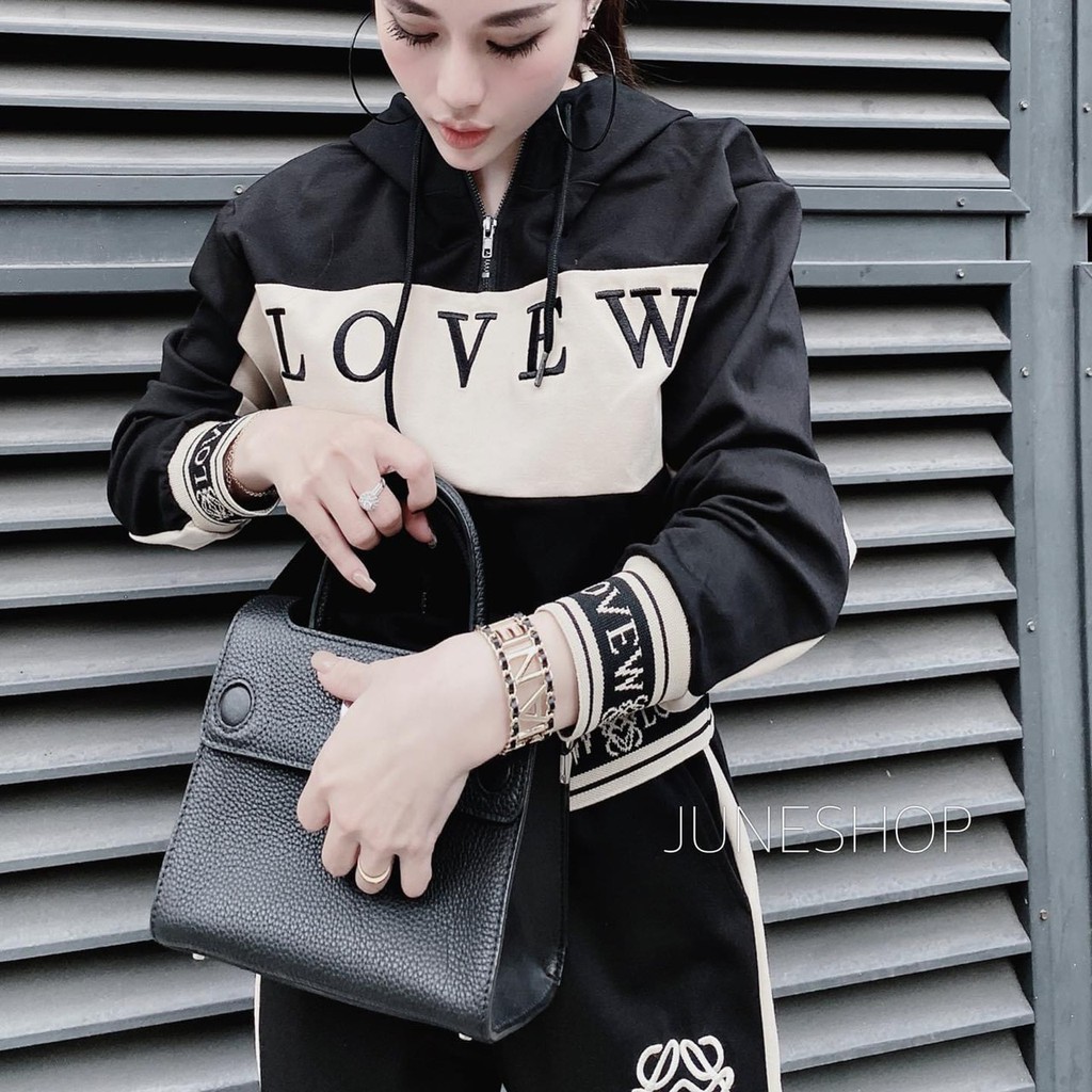 BÁN SỈ BỘ ĐEN PHỐI BE LOVEW BO CHUN CHỮ CHO NỮ BN27 | BigBuy360 - bigbuy360.vn