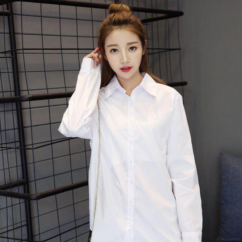 FREESHIP ĐƠN 99K_ Áo sơ mi trắng dài tay size lớn cho nữ