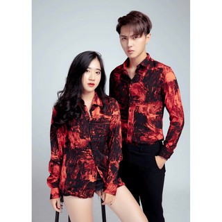 Áo sơ mi họa tiết loang