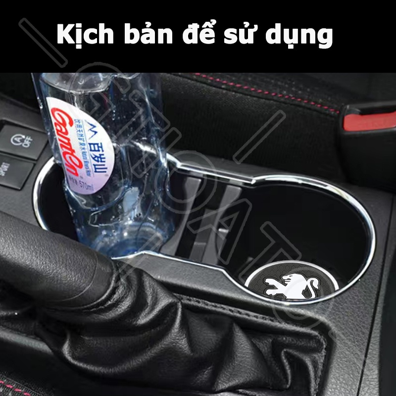 GTIOATO Lót Ly Xe Hơi Chống Trượt Miếng Lót Cốc Xe Ô Tô Miếng Lót Ly Xe Ô Tô Trang Trí NộI ThấT Ô Tô Cho Peugeot 3008 2008 307 405 207 208 206 306 5008 406 407 308 4008 Rcz 408
