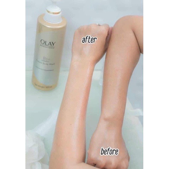 Hàng Sẵn  Sữa Tắm Siêu Trắng Da Olay B3+ Hyaluronic acid/ Peptide/ Vitamin C Crefme Body Wash Thái Lan