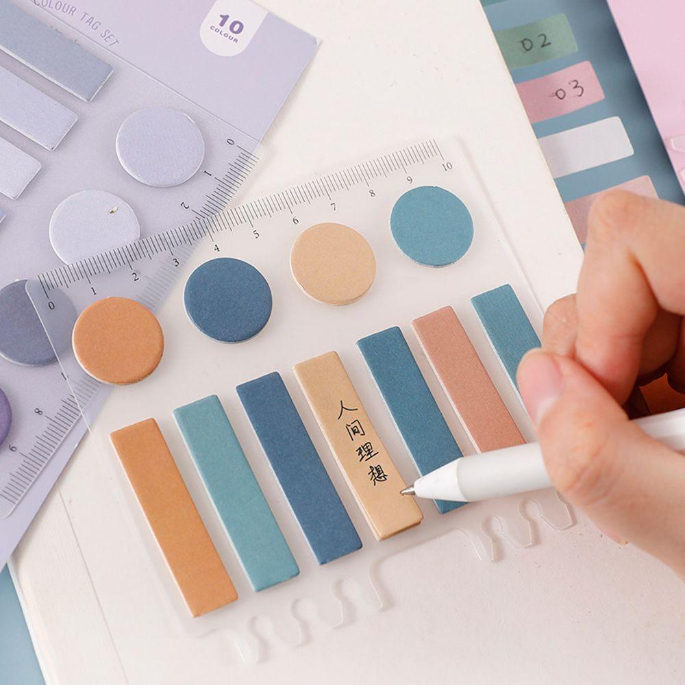 AUGUSTINA Set 110 Giấy Ghi Chú Kèm Thước Dán Tiện Lợi