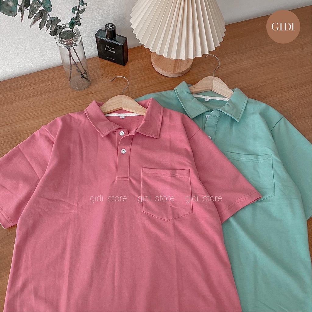 Áo POLO Túi tay lỡ vải thun Nam Nữ Unisex ❤️ áo phông Ngắn tay cổ bẻ vải da cá tici không nhăn, thoáng mát