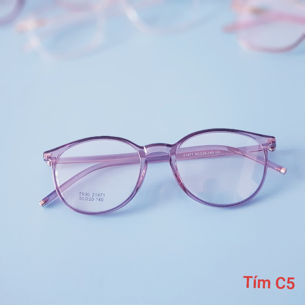 Mắt kính gọng dẻo hàn quốc cao cấp - kính mát giả cận nam nữ Tr90 21471 unisex AH163 | BigBuy360 - bigbuy360.vn